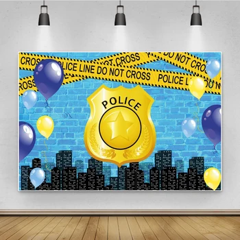 Laeacco Детски анимационен филм Полицията Сме в карантина Парти по случай рождения Ден на Индивидуален плакат Портрет Снимка Фон за Снимка Фон
