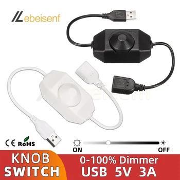 Led Дръжка-Слаби 5 vdc USB удължителен кабел от Контакта в Контакта с Превръщането Контролер за ВКЛЮЧВАНЕ-ИЗКЛЮЧВАНЕ на Бял Черен за Led Ленти