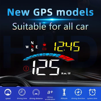 M16 GPS за измерване на Скоростта, централен дисплей, цифров сензор HUD, аларма за превишаване на скорост, надморска височина, на умората от шофиране, проекторът на предното стъкло за всички автомобили