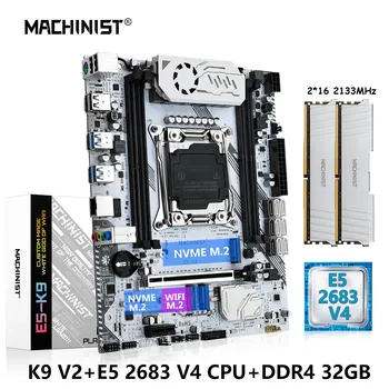 MACHINIST K9 X99 дънна Платка Combo LGA 2011-3 E5 2683 V4 Kit процесор Xeon DDR4 32 GB оперативна памет на 2133 Mhz Памет NVME M. 2 USB 3.0 Четырехканальный