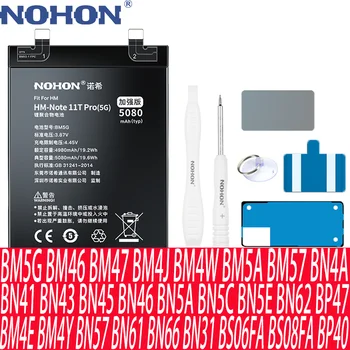 NOHON За Xiaomi Батерия Redmi Note 11 Pro 10 8 7 9 5G Mi 9T BM5G BM4Y BM4J BM57 BN57 BN4A BN46 BS06FA BS08FA BP40 BN5E BN62