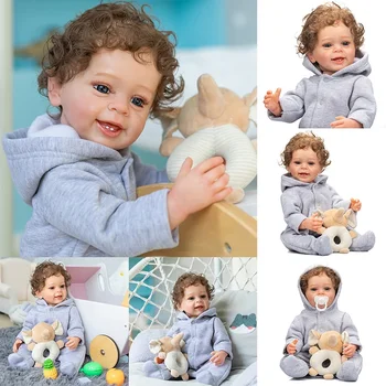 NPK 55 см., мека силиконова кукла Реал Touch Reborn Baby Boy, Yannick, Идеални подаръци за деца, играчки за баня, водоустойчив
