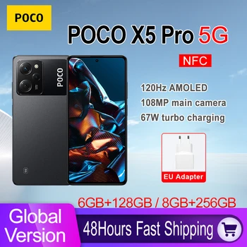 POCO Pro X5 5G Глобалната Версия на Смартфона 128gb /256gb NFC Snapdragon 778G 120 Hz Flow AMOLED DotDisplay 67 W 108-Мегапикселова Камера