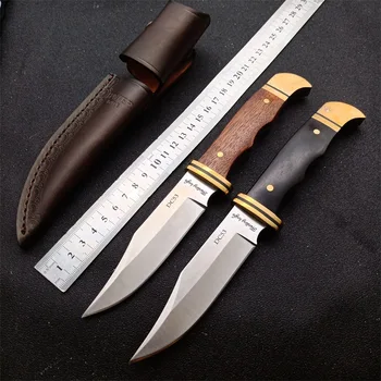 Swayboo Открит Нож Saber Tactics Висока твърдост Малък Прав Нож За Самозащита Спасителния Нож За Оцеляване DC53 стомана Черно дърво