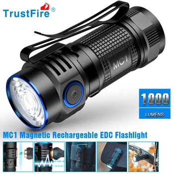 Trustfire MC1 Usb Акумулаторна Фенерче 1000Lumen EDC LED Лампа на Магнитна 2A Бързо Зареждане на Работна Лампа с Магнит Фенер