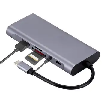 USB C Hub Type C-HDMI-съвместимо зарядно устройство с 11 порта с разветвителем PD Usb Хъб 3 0