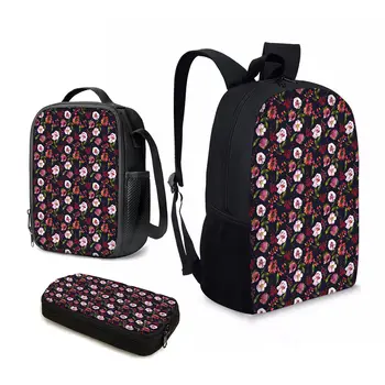 YIKELUO, младежка чанта за лаптоп с голям капацитет, водоустойчива чанта с флорални принтом, Чанта през рамо, раница