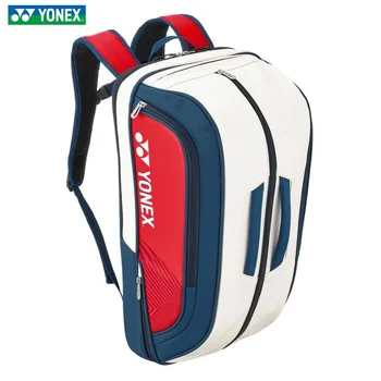 YONEX Висококачествена спортна раница за бадминтонных ракети, кожена тенис чанта през рамо, многофункционална раница за ракети, състояща се от 4-6 предмети.