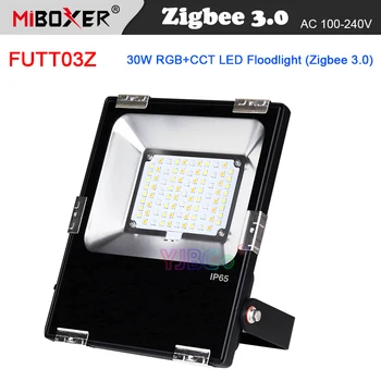Zigbee 3.0 RGB + CCT 30 W Led прожектор Miboxer FUTT03Z Zigbee 3.0 RF Дистанционно управление/ портал Sasha Водоустойчива IP65 Открит Светлина