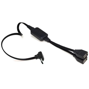 Адаптер USBC-2 USB с две USBA, плосък двоен източник на захранване за пренос на данни, конвертор OTG-кабели, многопортовый USB2.0, 20 см на 30 См, 40 см
