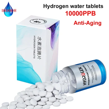 Активен на молекулярно H2 10000PPB Чудо-таблетки за вода с водород, алкална ORP, Здравословни напитки, в повишаващ имунитета, анти-стареене 60 таблетки