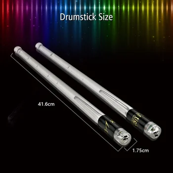 Барабанни пръчки с led подсветка, джаз барабанни пръчки с 15 градиентными разноцветни светлини, USB зареждане с превключвател за включване/изключване