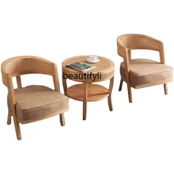 Бвп ротанговый стол от масивно дърво, Балконный маса и комбинация от столове, кафе-сладкарница, магазин сладък чай с мляко, стол за почивка