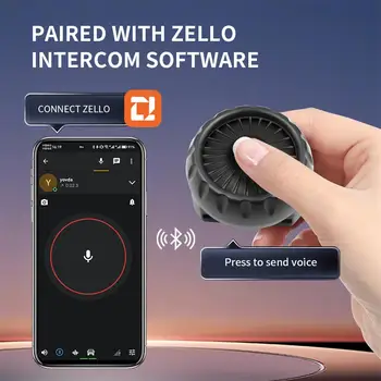 Безжичен контролер на бутона PTT, съвместим с гласови домофон Zello, Bluetooth-съвместима бутон, без батерия, Нова