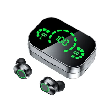 Безжични Bluetooth слушалки YD03 TWS с led интелигентна дигитален дисплей, дишащи, леки спортни слушалки