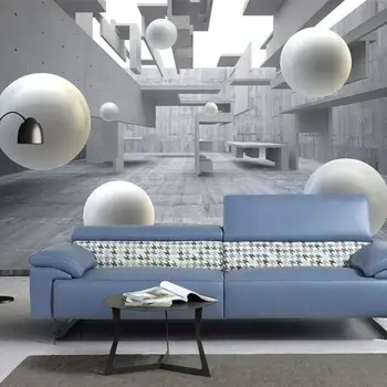 бейбехан Потребителски тапети 3d фотообои абстрактно архитектурно пространство кръгла топка на фона на тапети начало декор на 3d тапети