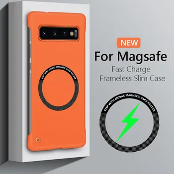 Бескаркасный Магнитен Калъф Magsafe Slim Case За Samsung Galaxy S9 S10 Plus S10Plus S9Plus За Безжично Зареждане, Твърда Делото