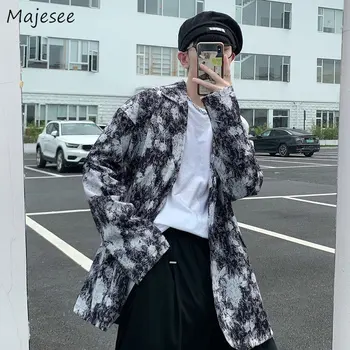 Блейзери За Мъже Пролет В Корейски Стил Свободни Модни Японски Реколта Жакард Сака Универсален Дизайнерски Дрехи За Почивка Мъжка Мода