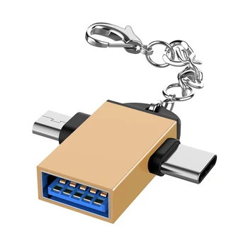 в 1 OTG адаптер USB 3.0 Женски към мъжки Micro USB и USB C штекерный жак-Конвертор от алуминиева сплав в движение HHUAWEI