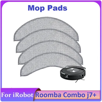 Взаимозаменяеми детайли на 4 бр., подложки за парцал за робот-прахосмукачка Irobot Roomba Combo J7 +, моющаяся кърпа за почистване от микрофибър за еднократна употреба