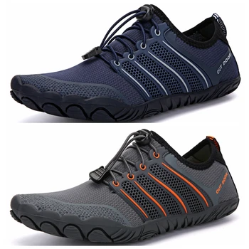 Висококачествена Лека мъжки Минималистичная обувки за бягане Мъжки Летни Обувки за бягане бос Плажни Спортни маратонки за фитнес Плюс Размер 47