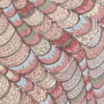 Висококачествена марлевая тъкан, която е боядисана градиентной пряжей с пайети, плат с бродерия, обличам рокли tissus
