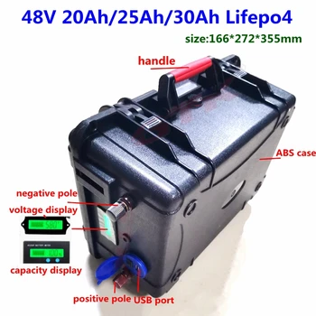 Водоустойчив IP67 Lifepo4 48V 25Ah 20Ah 30Ah 40Ah 50Ah литиева батерия с BMS за инвалидна количка ebike скутер + Зарядно устройство 5A