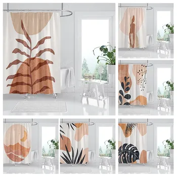 Водоустойчив текстилен душ завеси-Аксесоари за пердета за баня 180 x 200 Завеса за душ 240 * 200 в скандинавски стил бохо