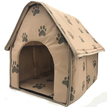Водоустойчив уличен котешки къща от плат Оксфорд, Зимно убежище за бездомни котки с Триъгълна форма, Всепогодная Сгъваема палатка за кучета и котки.