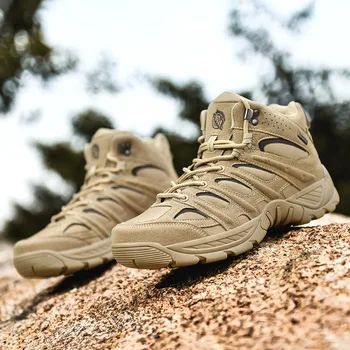 Военни обувки 2023, Нови Тактически Военни Армейските Обувки, Градинска Туризъм Обувки, Зимни Нескользящие Мъжки Обувки за Пустинята и Туристически Обувки