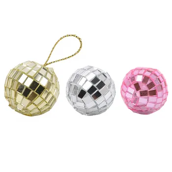 Въртящ се огледален топка от светоотражающего стъкло 3 см, 5 см, 7 см за дискотека-dj, огледален образ, стъклена топка, лампа за Коледно парти