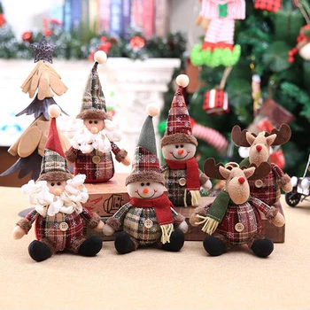 Горещи Продажба Коледен Декор На Дядо Коледа, Снежен Човек Елен Кукла Коледен Фестивал На Детски Подарък Кукла На Коледна Елха, Висящи Украшения