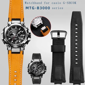 Гривна за Casio MTG-B3000B серия MTG-B3000BD модерен промяна платно от телешка кожа быстроразъемный каишка за часовник гривна аксесоари