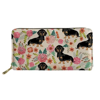 Дамски дълги портмоне от изкуствена кожа с шарени френски булдог, чанти за пари за момичета, cartoony дизайн чихуахуа, Дамски чанти за монети