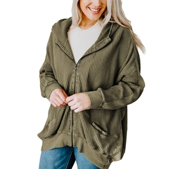 Дамски зимни блузи оверсайз Y2k, всекидневни пуловер с качулка, есента джоб с дълъг ръкав, удобни топли ежедневни удобни палта