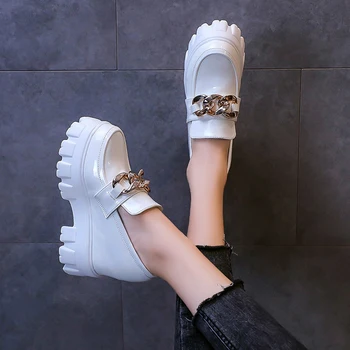 Дамски обувки на платформа Mary Janes 2022, пролет-лято, сандали за партита в готически стил, дизайнерски обувки-лодки, Дамски обувки на висок ток