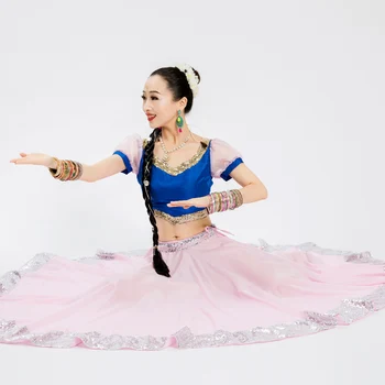 Дамски панталон-люлка за Индийски танци в пном пен Lengha Side Cover Kurta Sariana Универсална