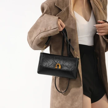Дамски реколта тенденция чанта-месинджър от изкуствена маслената кожа, чанта-плик за градинска момичета, класическа чанта през рамо с капак, чанта за телефон