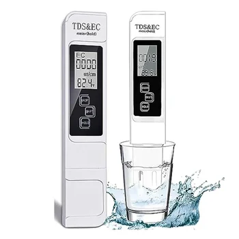 Дигитален тестер вода 3-В-1 TDS Метър (М TDS, температура и EC), М 0-999Ppm PPM за хидропоника, Питейна вода