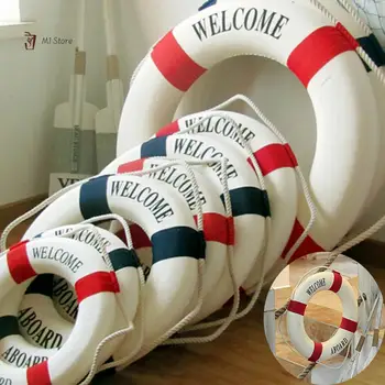 Добре дошли на борда на яхта, с кольцевым въже, монтиране на украса за дома в средиземноморски стил