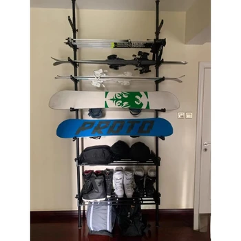 Домашен рафтове за съхранение на тема сноуборд, нескользящий, за скейтборд, сърф, поставка за показване на ски, багажник за сноуборд