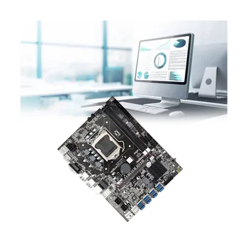 Дънна платка за майнинга B75 8GPU + процесор + Кабел SATA + Кабел за превключване LGA1155 8USB Подкрепа 2XDDR3 MSATA B75 дънна Платка USB Миньор