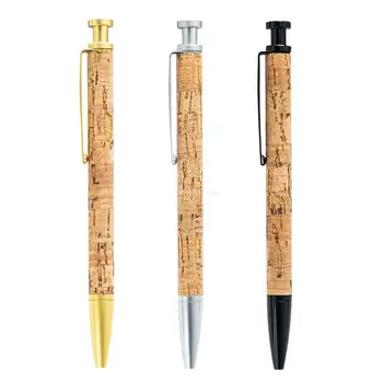Дървена химикалка дръжка Дървена дръжка Метална скоба за химикалки 1.0 mm на Върха на черно Пиши плавно, за жени, мъже Файл Совалка
