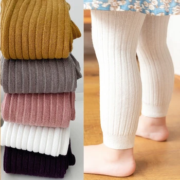 Еластични чорапогащи за момичета, пролетно-есенни нови панталони на райета, детски обикновена панталони за отдих на открито.