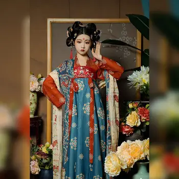 Елегантен Нов Традиционен женски комплект рокли Hanfu в китайски стил с цветен модел Hanfu, сложна бродерия, комплект от рокли за cosplay Hanfu Dress