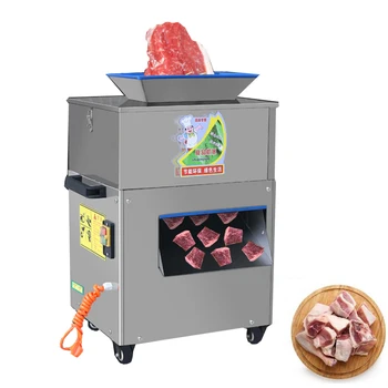 Електрическа машина за рязане на замразени месни блокове Ресторанная Машина за рязане на месо на парчета, рибни кубчета, Мясоперерабатывающая машина