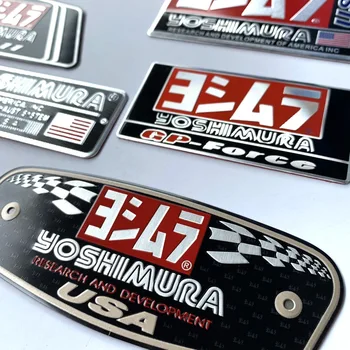 Етикети ауспуха на мотоциклета CF Moto Алуминиеви 3D топлоустойчива етикети за модифицирани части Yoshimura Two Brother Arrow