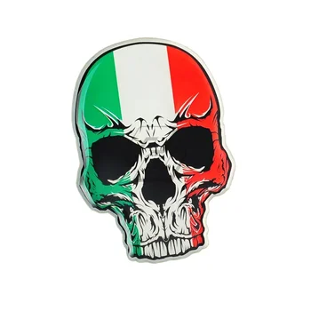За Aprilia, Ducati Yamaha Vespa, етикети с 3D череп мотоциклет, стикер с флага на Италия.