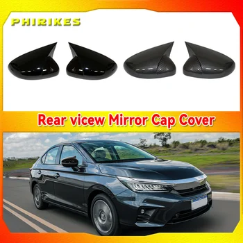 За Honda CITY 2020-2023 Покритие на огледалото за обратно виждане на автомобила ABS Хром черен карбоновое влакна Странични Капаци огледала, Декоративни Аксесоари