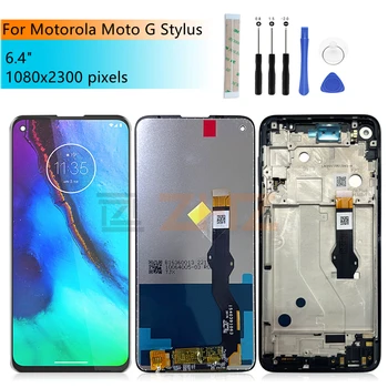 За Motorola Moto G Stylus 2020 LCD дисплей с цифров преобразувател едно докосване на екрана в събирането на рамка за дисплея на Moto G Stylus FD95173997